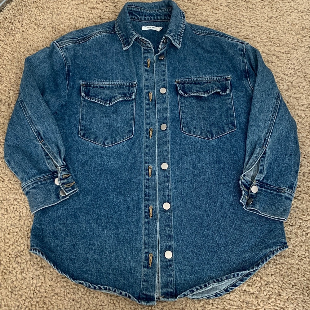 Mod REF oversized denim shirt Jean jacket- small/medium